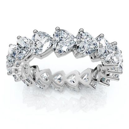 3.75 CTW Lab Grown Diamond Heart Shape Full Eternity Wedding Band