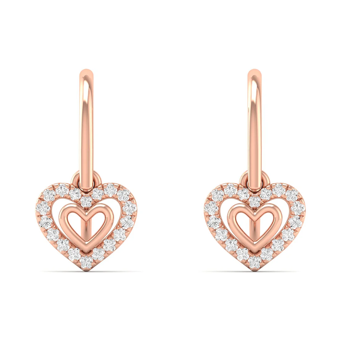 0.18 CTW Lab Grown Diamond Heart Shape Drop Earring