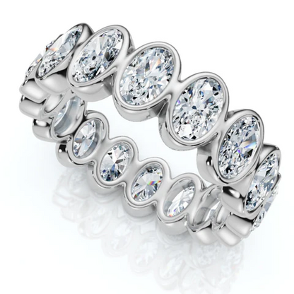 6 CTW Oval Lab Grown Diamond Bezel Eternity Band