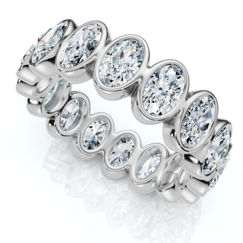 6 CTW Oval Lab Grown Diamond Bezel Eternity Band