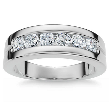 0.625 CTW Lab Grown Diamond 6-Stone Polished Wedding Ring