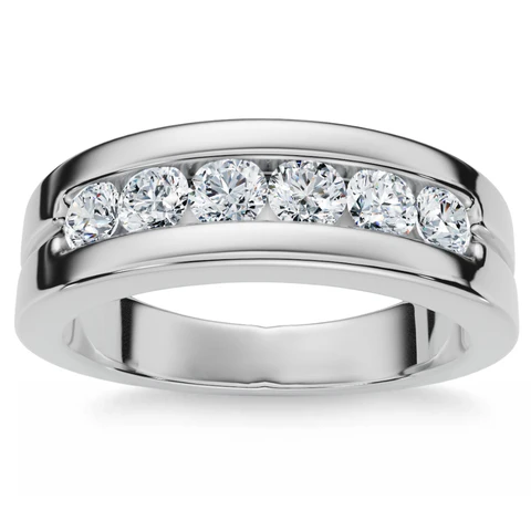 0.625 CTW Lab Grown Diamond 6-Stone Polished Wedding Ring
