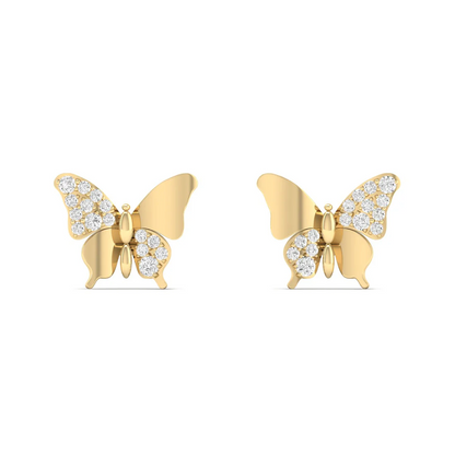 0.18 CTW Lab Grown Diamond Butterfly Design Stud Earring