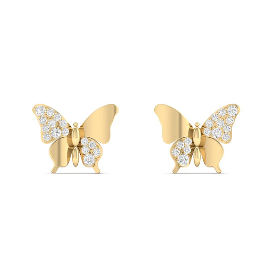 0.18 CTW Lab Grown Diamond Butterfly Design Stud Earring