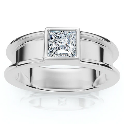 Lab Grown Diamond Princess Cut Solitaire Wedding Ring For Men