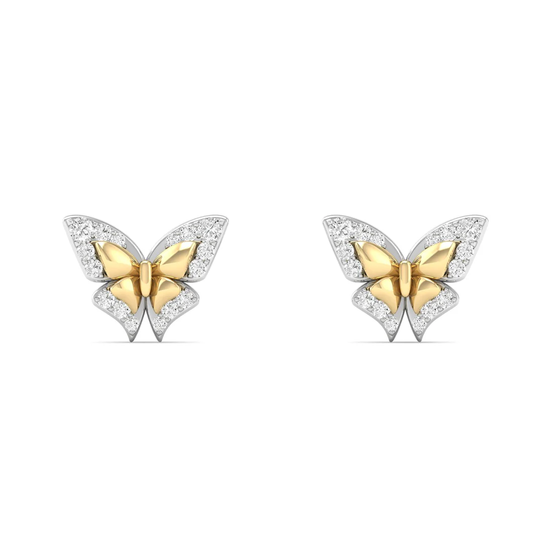 0.18 CTW Lab Grown Diamond Butterfly Shape Stud Earring