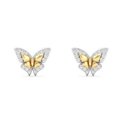 0.18 CTW Lab Grown Diamond Butterfly Shape Stud Earring