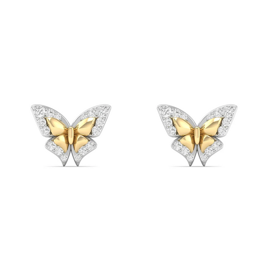 0.18 CTW Lab Grown Diamond Butterfly Shape Stud Earring