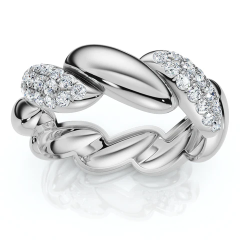 Lab Grown Diamond Twisted Stackable Wedding Band