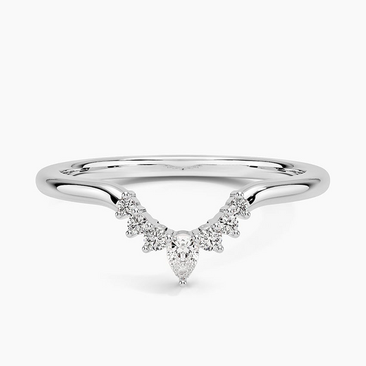 1/10 CTW Cluster Lab Grown Diamond Wedding Band For Women