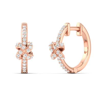 0.23 CTW Lab Grown Diamond Ribbon Hoop Earrings