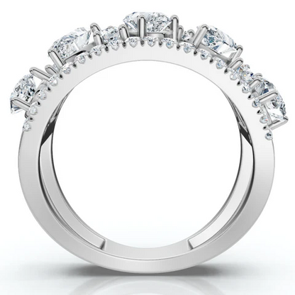 1.50 CTW Lab Grown Diamond Cluster Anniversary Ring