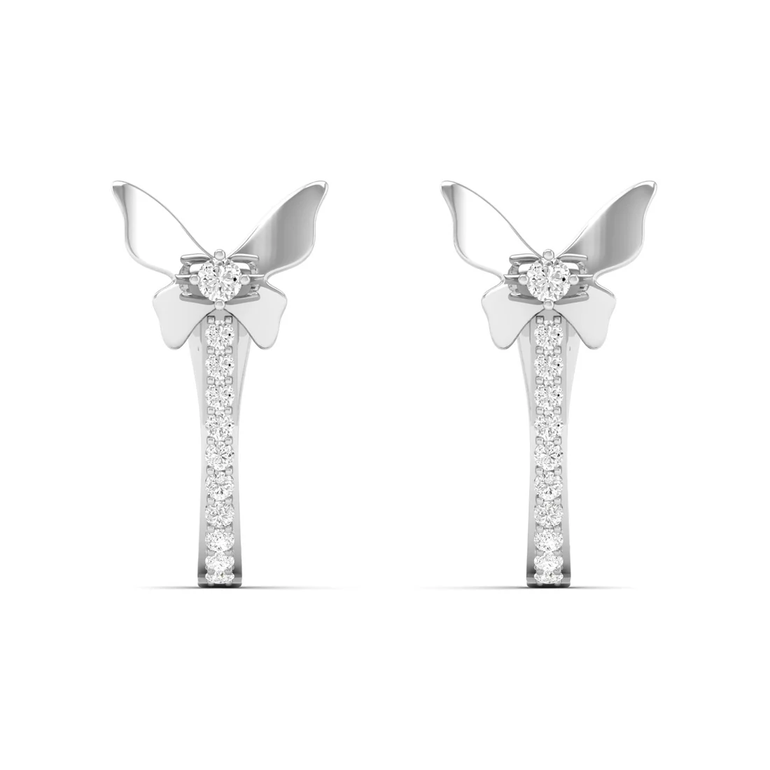 0.18 CTW Lab Grown Diamond Butterfly Hoop Earring
