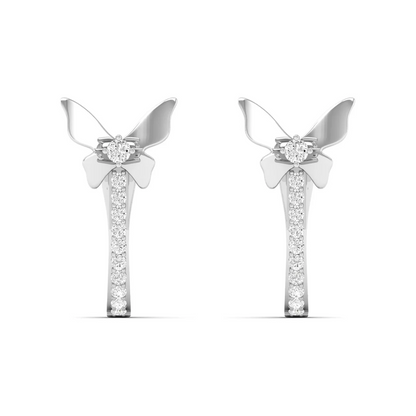 0.18 CTW Lab Grown Diamond Butterfly Hoop Earring