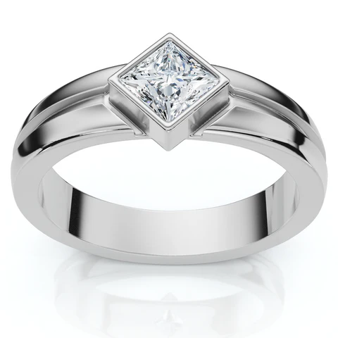 0.38 CTW Lab Grown Diamond Princess Cut Men's Engagement Ring