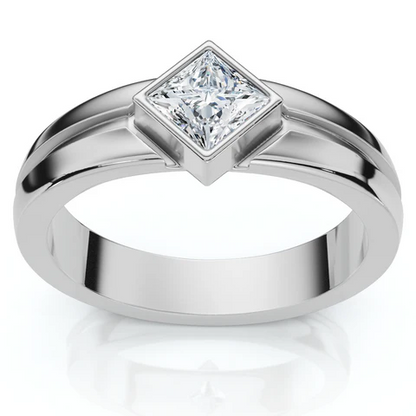 0.38 CTW Lab Grown Diamond Princess Cut Men's Engagement Ring