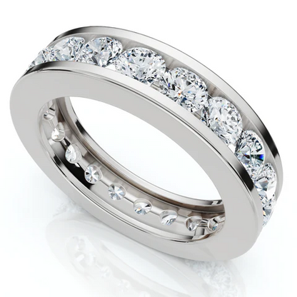 2 CTW Lab Grown Diamond Channel Set Full Eternity Ring For Men