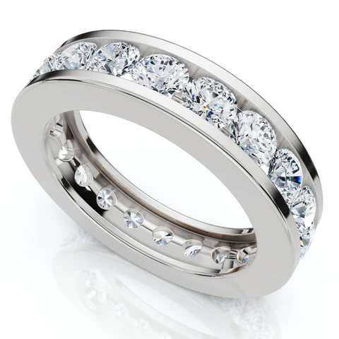 2 CTW Lab Grown Diamond Channel Set Full Eternity Ring For Men