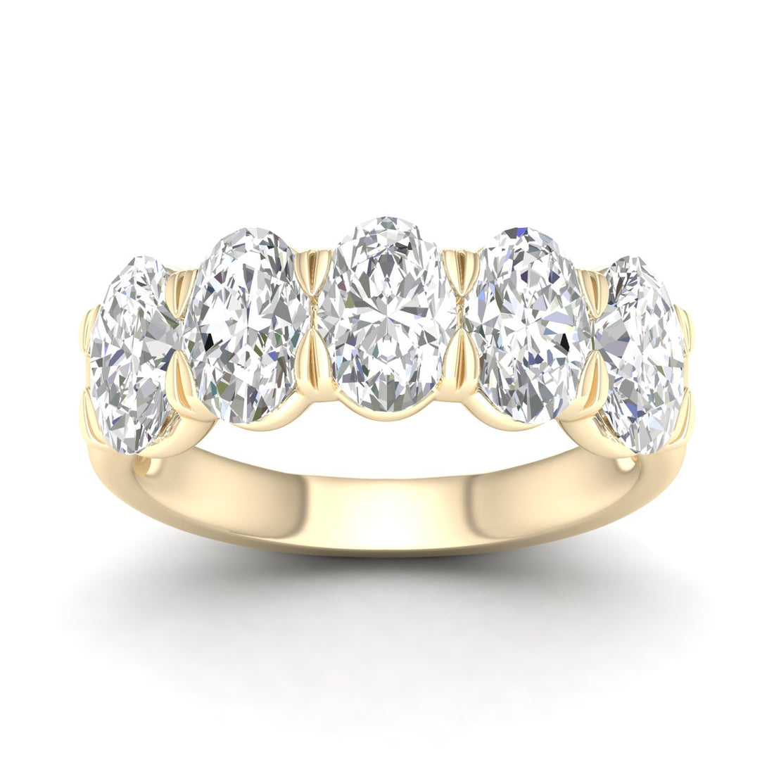 3 CTW Oval Five Stone Lab Grown Diamond Anniversary Band