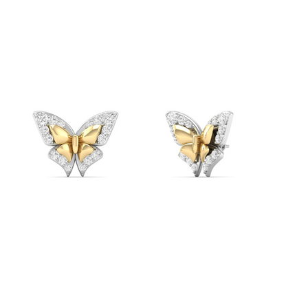 0.18 CTW Lab Grown Diamond Butterfly Shape Stud Earring