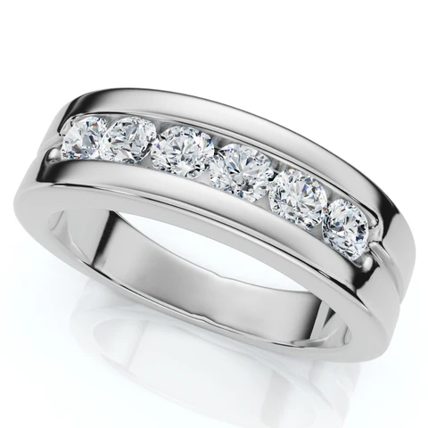 0.625 CTW Lab Grown Diamond 6-Stone Polished Wedding Ring