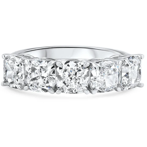 3.50 CTW Lab Grown Diamond Cushion Cut 5-Stone Engagement Ring