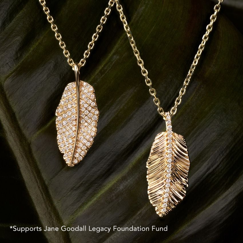 Customized Lab Grown Diamond Leaf Pendant