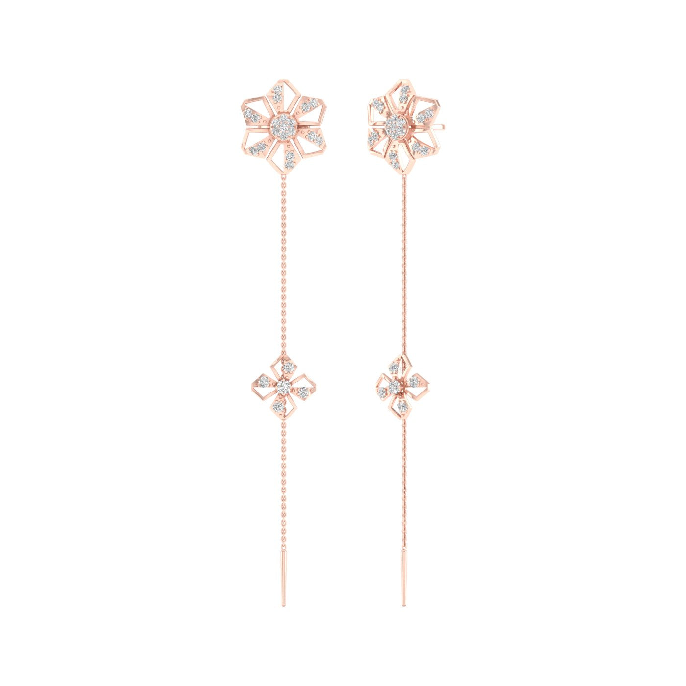 0.48 CTW Lab Grown Diamond Floral Drop Earring
