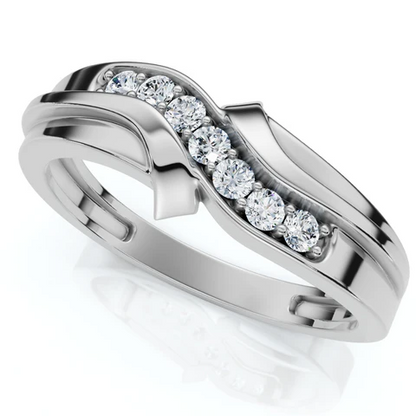 Lab Grown Diamond Curved Channel Set Wedding Band