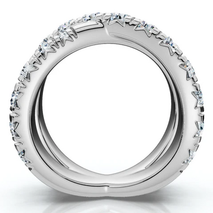 3 CTW Lab Grown Diamond Crossover Gold Ring