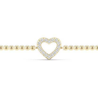 0.05CTW Heart Fashion Lab Grown Diamond Tennis Bracelet