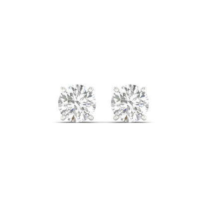 3 CTW Lab Grown Diamond Classic Round Solitaire Stud Earring