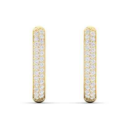 0.18 CTW Lab Grown Diamond Oval Shape Huggie Earring