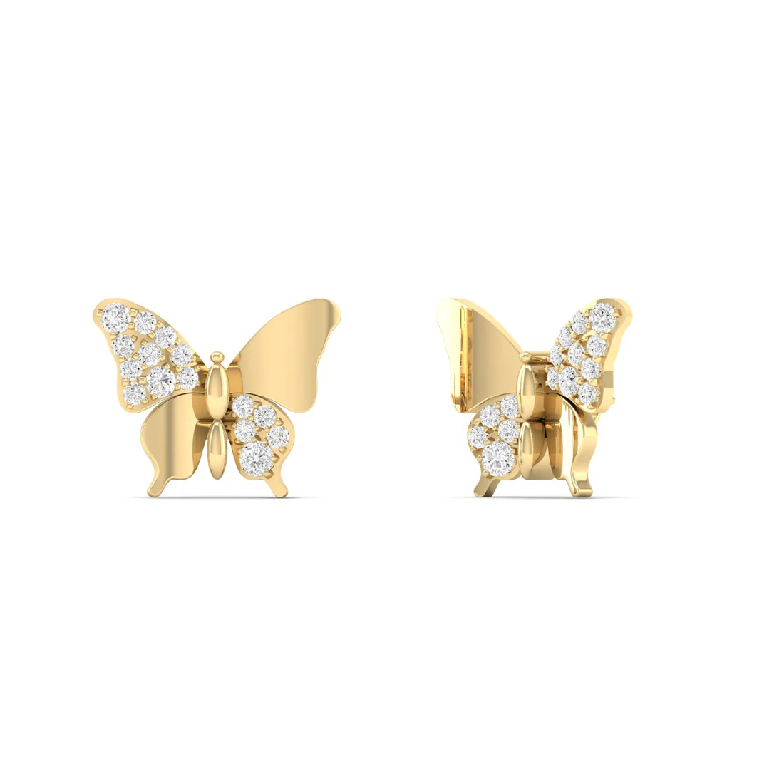 0.18 CTW Lab Grown Diamond Butterfly Design Stud Earring