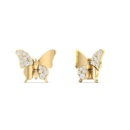 0.18 CTW Lab Grown Diamond Butterfly Design Stud Earring