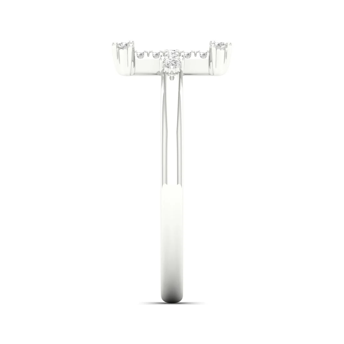 0.10Ctw Lab Grown Diamond Minimalist Cross Ring