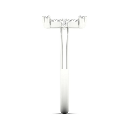 0.10Ctw Lab Grown Diamond Minimalist Cross Ring