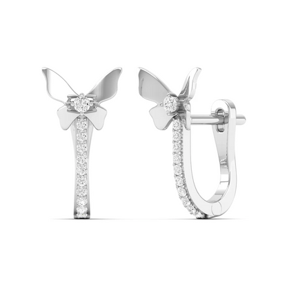 0.18 CTW Lab Grown Diamond Butterfly Hoop Earring