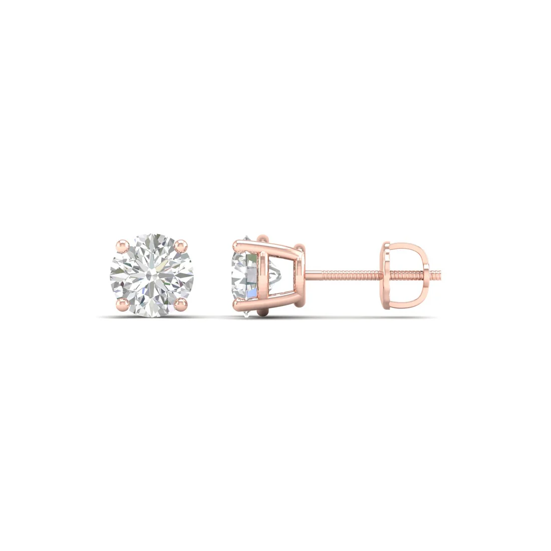 1 CTW Lab Grown Diamond Classic Round Solitaire Stud Earring