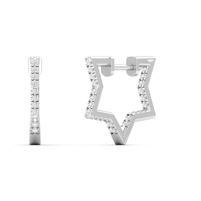 0.23 CTW Lab Grown Diamond Star Design Huggie Earring
