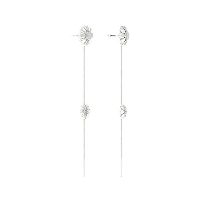 0.30 CTW Lab Grown Diamond Modern Floral Drop Earrings