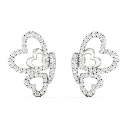 0.46 CTW Lab Grown Diamond Heart Shape Butterfly Earring