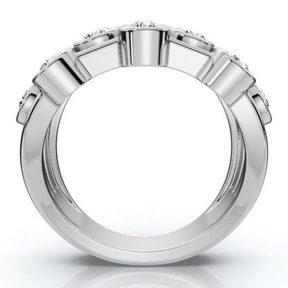1.50 CTW Lab Grown Diamond Multirow Bezel Ring
