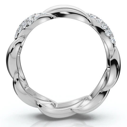 Lab Grown Diamond Twisted Stackable Wedding Band