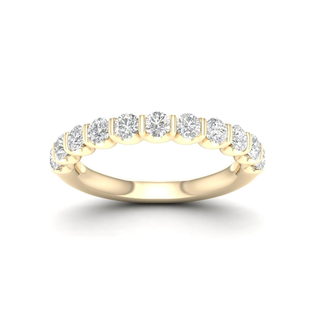 1 CTW Scalloped Channel Set Lab Grown Diamond Anniversary Band