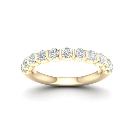 1 CTW Scalloped Channel Set Lab Grown Diamond Anniversary Band