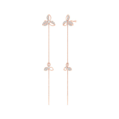 0.380 CTW Lab Grown Diamond Leaf Design Drop Earring