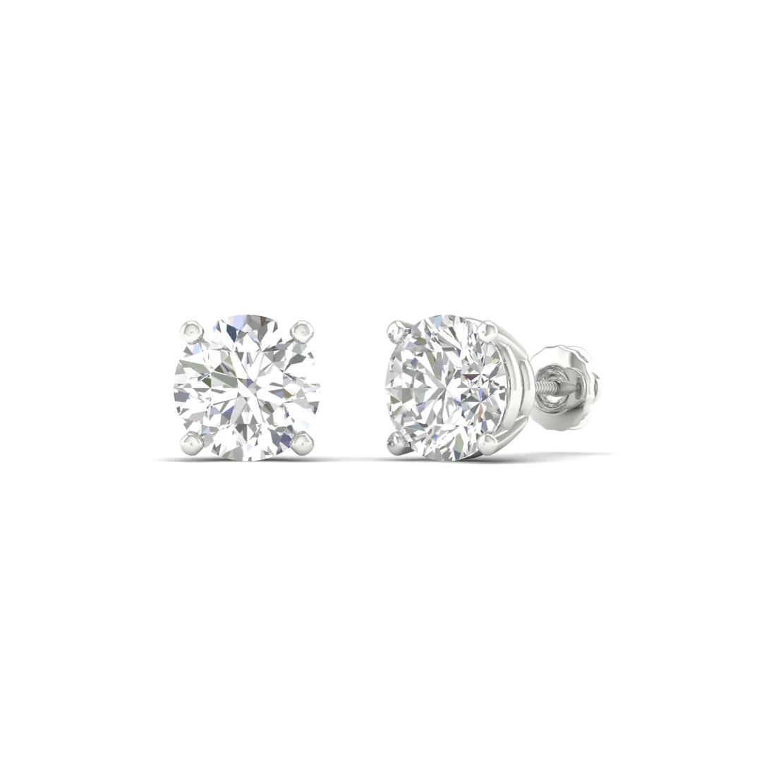 2 CTW Lab Grown Diamond Classic Round Stud Earring