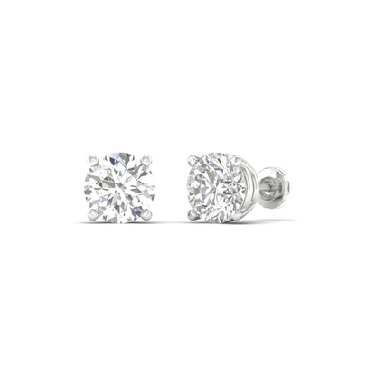 2 CTW Lab Grown Diamond Classic Round Stud Earring