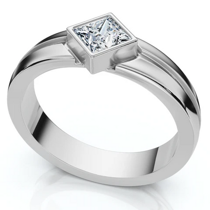 0.38 CTW Lab Grown Diamond Princess Cut Men's Engagement Ring